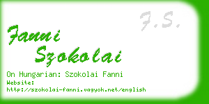 fanni szokolai business card